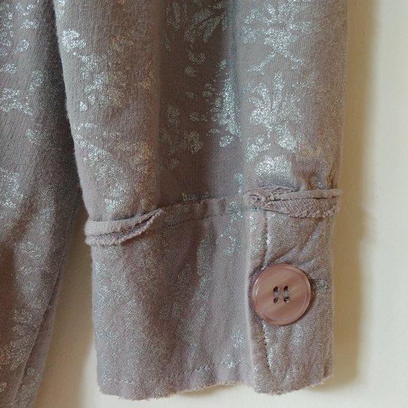 🚫SOLD🚫 Willi Smith Cotton jacket button down size Small Grey Antique Silver - Picture 5 of 12